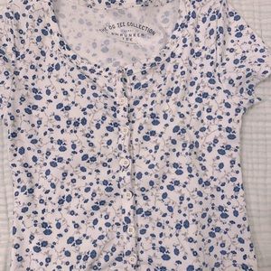 Brand New never Worn Blue Floral/white shirt